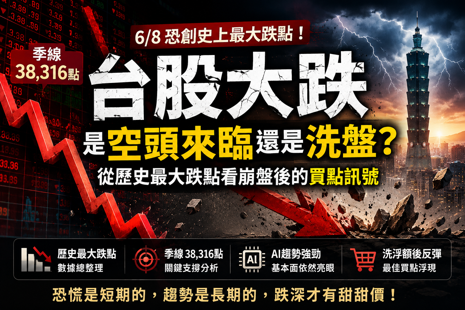 台股大跌代表空頭來臨